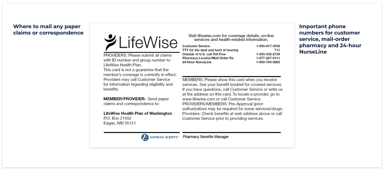Image of back of LifeWise ID card