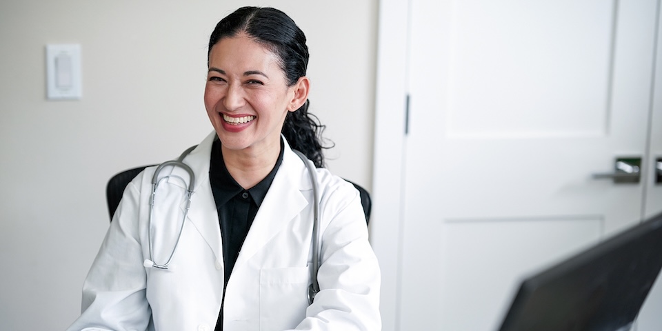 Physician smiling